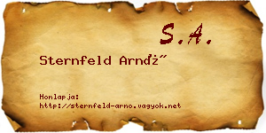 Sternfeld Arnó névjegykártya